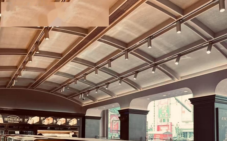 Track lighting in retail